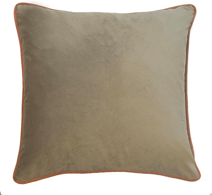 Decorative Throw Pillow Set of 4, 18" x 18" Solid Colorful Velvet Accent Pillow Covers, Terracotta Earth