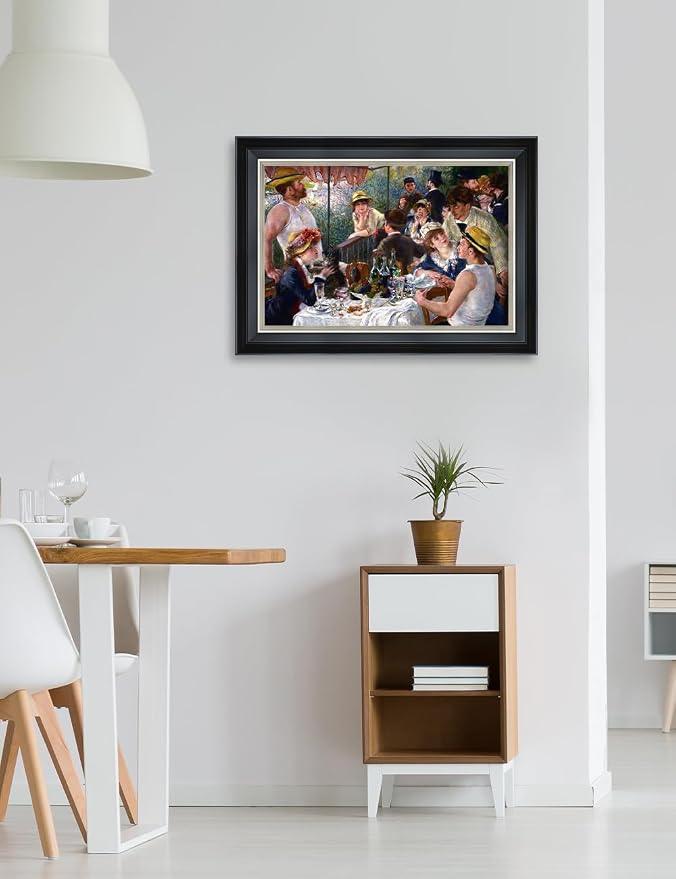 DECORARTS - Luncheon of the Boating Party by Pierre-Auguste Renoir. Giclee Prints on Canvas. Enhance Your Home and Office Decor with this Exquisite Framed Wall Art, Ready to Hang. 21.25x15.25