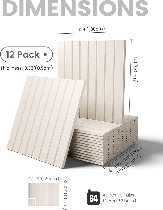 Fluxynara Large Felt Bulletin Board 48" x 36" Cork Board Alternative-12 Pack with 64 Safe Removable Adhesive Tabs, Cork Boards for Walls Cork Board for Home Office Classroom Pin Board -Oatmeal
