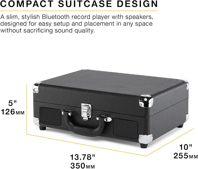 Victrola Journey II (2025 Model) – Bluetooth Suitcase Record Player – Built-in Stereo Speakers with Enhanced Bass, 3-Speed Turntable, Bluetooth Input and Output, RCA & Headphone Outputs (Green)