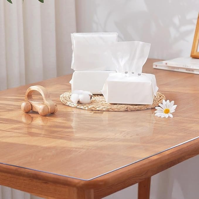 Kasepie 3mm Thick Clear Table Cover Protector 42 * 60in Waterproof - Heavy Duty Plastic Table Cover for Dining Table Kitchen Home, Oil Resistant & Easy Wipe (42 * 60in)