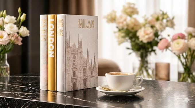 Gold Decorative Books for Home Decor - Set of 3 Shelf Decor | Gold decor for living room, Coffee table decor books gold, Decoration accents, Fashion designer aesthetic stack