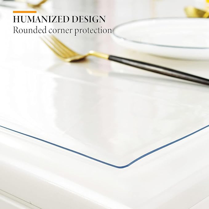 Deep Dream 1.5mm Clear Desk Cover Protector, 38×96 Inch Clear Table Cover, Desk Mat, Tablecloth Protector Rectangle, Table Protector for Dining Room Table
