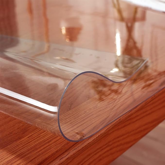 Kasepie PVC Clear Table Cover Protector 36X72Inch, 1.5mm Thick Plastic Table Cover Rectangle,Clear Table Protector,Desk Protector Mat for Kitchen, Dresser, Writing Desk，Dining Room Table