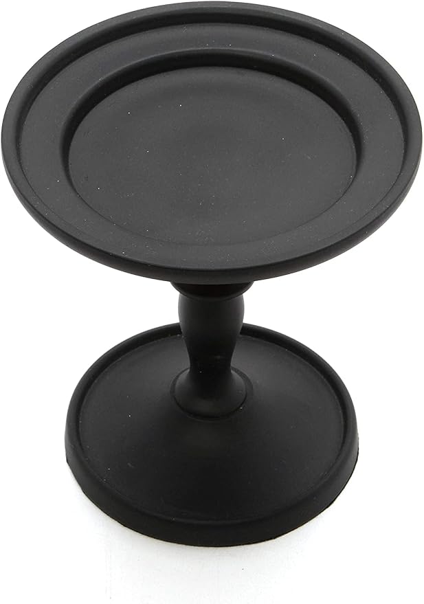 Hosley Aluminum Metal Decorative Pillar Candle Holder Black Finish Set of 4 for Candles or Display, 4.75” High - Ideal for Weddings, Parties, Events, Home Decor, Gifts, Elegant