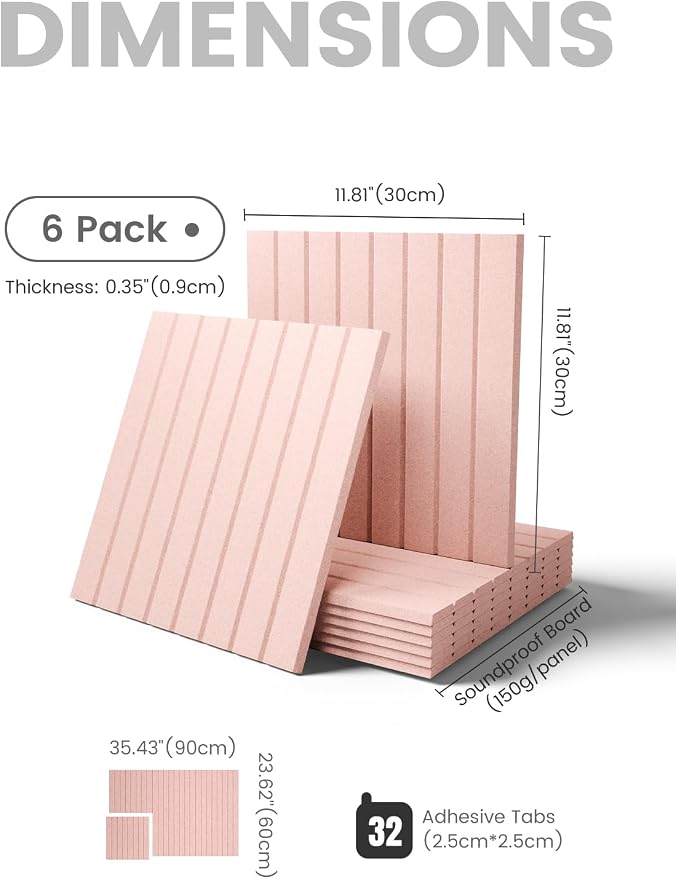 Fluxynara Large Felt Bulletin Board 36" x 24" Cork Board Alternative-6 Pack with 32 Safe Removable Adhesive Tabs, Cork Boards for Walls Cork Board for Home Office Classroom Pin Board -Pink