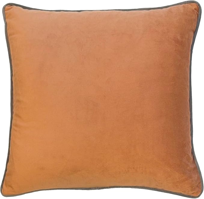 Decorative Throw Pillow Set of 4, 18" x 18" Solid Colorful Velvet Accent Pillow Covers, Terracotta Earth