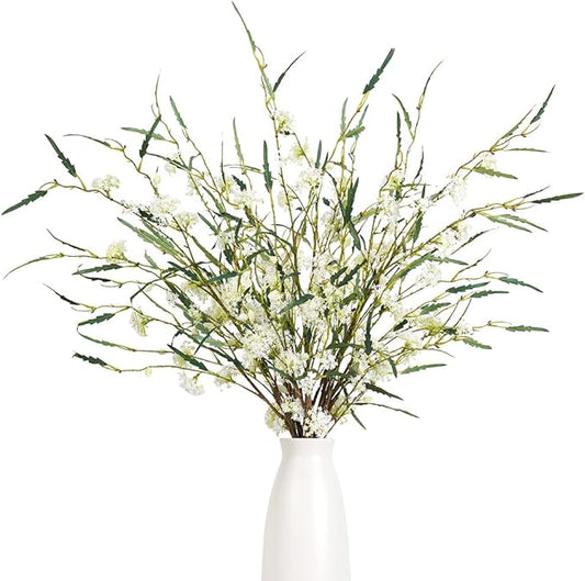 Melorca&Guilla Artificial Plants,6PCS 47" Green Eucalyptus Faux Branches for Vase,Faux Greenery Stems Fake Plants for Shop Garden Office Home Décor (6, Greenery Stems)