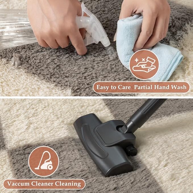 PureCozy Modern Rug 5x8 for Living Room, Grey Shag Rug Washable Non-Slip Large Area Rug Super Soft Indoor Fuzzy Carpet Fluffy Rugs for Bedroom Home Aesthetic Decor