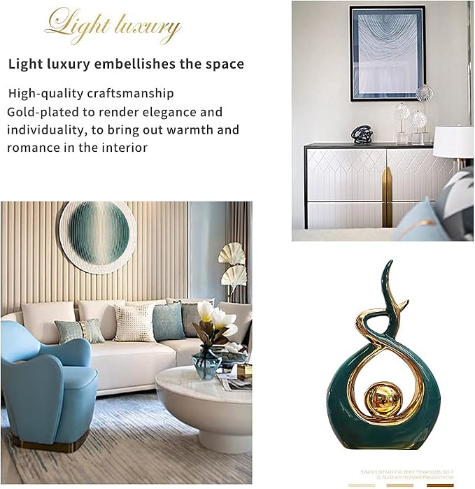 Norrclp Home Decor Modern Abstract Art Ceramic Statue Table Decorations for Dining Room Living Room Office Centerpiece