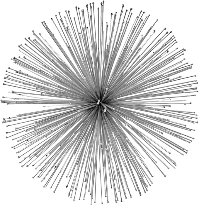 Modern Day Accents Erizo Spiked Large Silver Sphere, L
