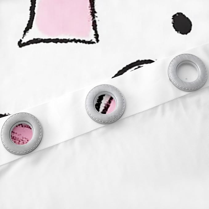Erosebridal Kids Bow Window Treatments Pink Kawaii Bow 42" Wx84 L Window Curtain for Girls Teen Women Room Decor,Watercolor Bowknot Curtain Black Wave Point Curtains & Drapes