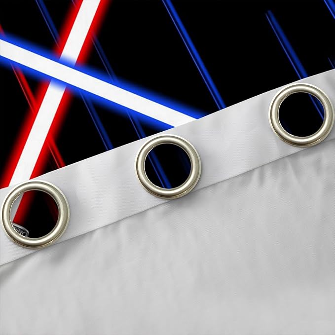 Feelyou Lightsaber Curtains for Living Room (2 Panels, 42 x 84 Inch) Kids Blue Red Ombre Blackout Curtains Boys Teens Lightsaber Grommet Darkening Drapes Future Technology Window Treatments