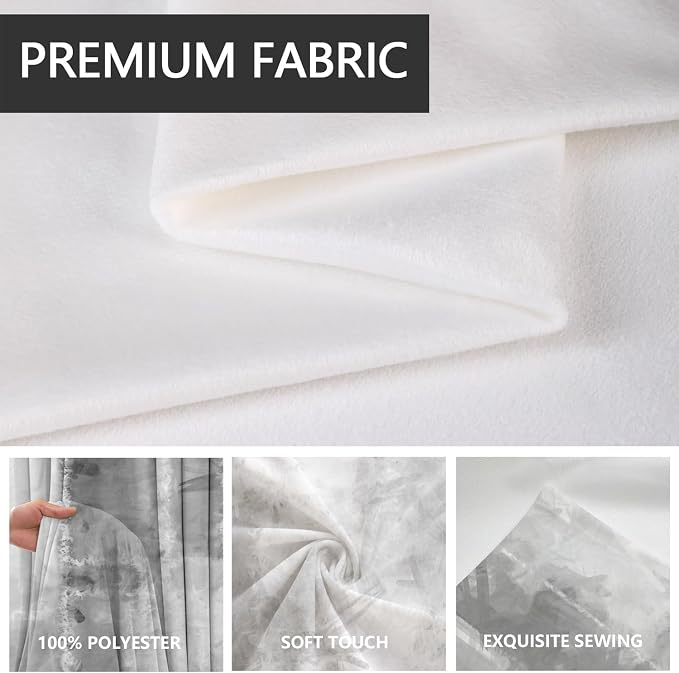 AAtter Black Grey and White Window Curtains for Kitchen White Gray Geometric Silver Small Short Home Living Room Bedroom Bathroom Drapes Treatment Tiers Fabric 1 Pair, 27.5" W x 45" L, Modern