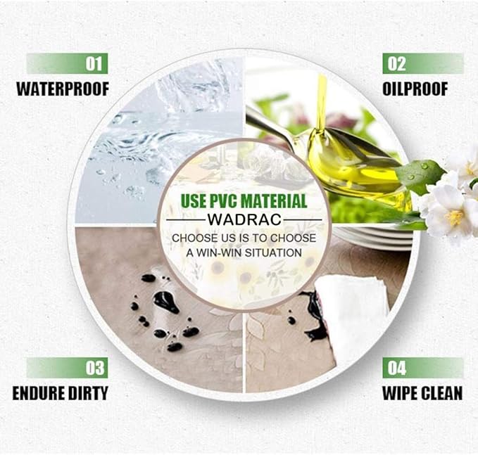 Wadrac Clear Table Protector Plastic Table Cloths PVC Night Stand Table Cover Mat Office Desk Mat Shelf Surface Protection Crystal Children Painting Cover Pad Transprent Rectangular 36x86 inch