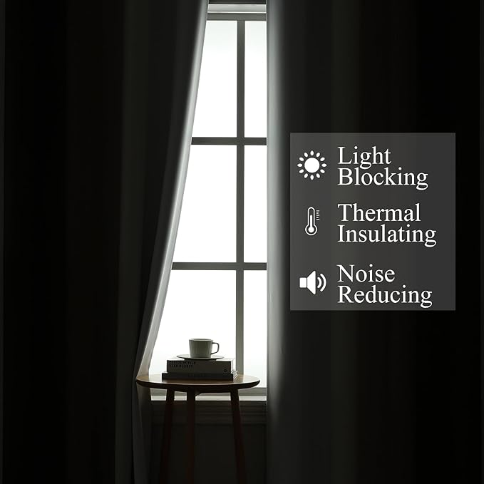 Estelar Textiler Brown and Greyish White Ombre Blackout Curtains 54 Inch Length 2 Panels, Full Room Darkening Gradient Drapes for Window, Thermal Insulated Grommet Short Curtains for Bedroom,42Wx54L