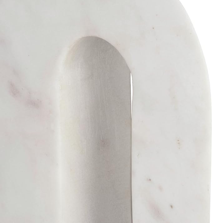 Sagebrook Home White Marble Decorative Arch Sculpture – Modern Stone Accent for Home, Office, Bedroom, Living Room – 6x2x7 Inch