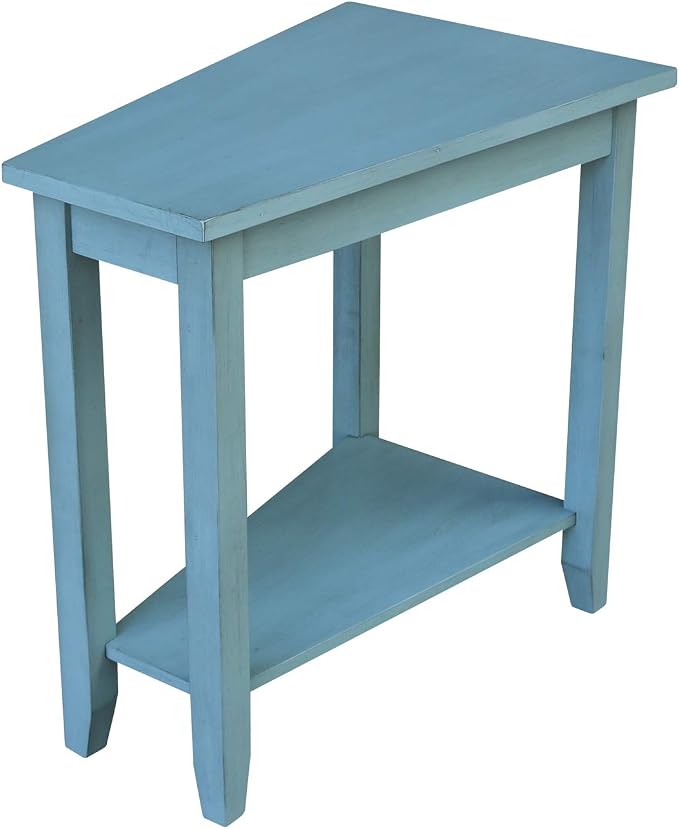 International Concepts Solid Wood Keystone Accent Table in Ocean Blue