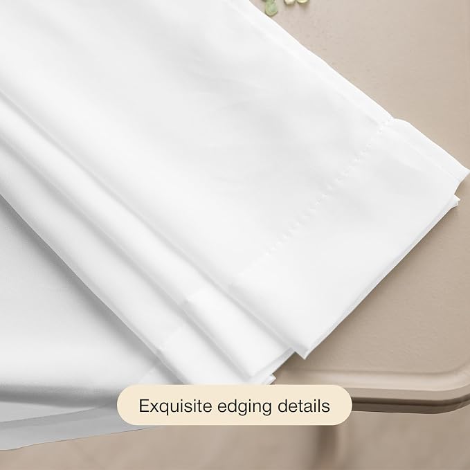 Anmao Non-See-Through Bright White Privacy Semi Sheer Curtains for Living Room 80 Inch Length 2 Panels Set, Light Filtering That Let Light In Rod Pocket Window Drapes for Bedroom, 52W x 80L,Pure White
