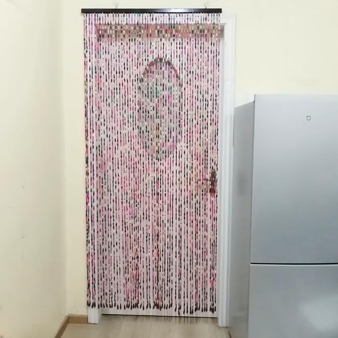 ave split Wood Door Beaded Curtain Boho-Bohemian Wooden Doorway Beads Curtains Made of Wood&Bamboo-for Window,Aisle, Corridor, Door Decor 048zp- (Colorfull, 52 Strands)