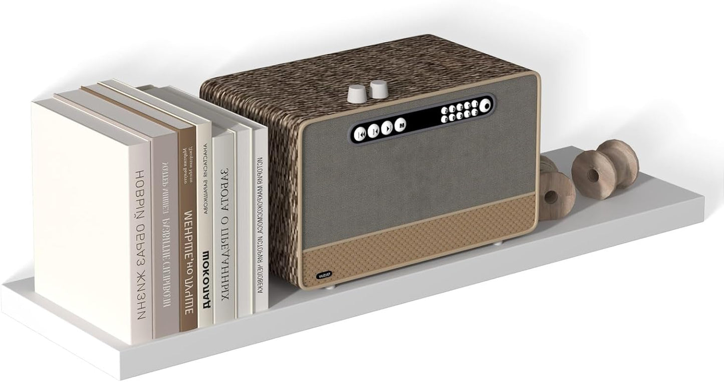 40 Inch Floating Shelf 1 Pack Large Floating Shelves for Wall No Drilling Accessories Included Deep Wall Shelves for Living Room Kitchen Farmhouse 40" W x 12" D x 1.2" White