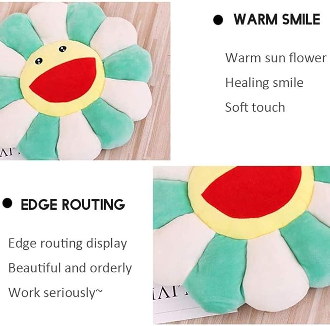 TEFU Flower Plush Pillow, Sunflower Soft Comfortable,Blue,16.5in/42cm | Colorful Sunflower Plush Pillow—Perfect for Home, Bedroom, Stores, Restaurants, Decor, Seating