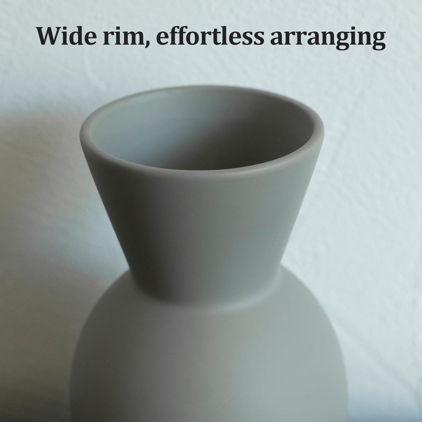 Fake Flowers in Vase for Centerpieces, Faux Flowers in Modern Ceramic Vase Set of 3 with 8 Artificial Autumn Chrysanthemums Home Decor