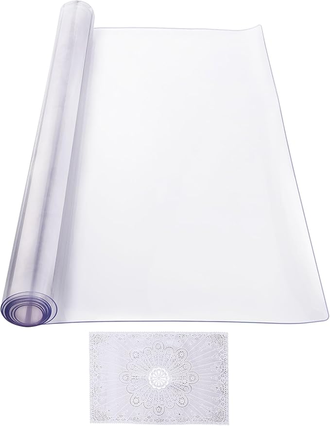 VEVOR Plastic Table Cover, 40 x 80 Inch 2.0 mm Thick Rectangle Clear PVC Mat Protector, Waterproof & Easy Cleaning Desk Pad Tablecloth, for Office, Dresser, Dining Room, Night Stand