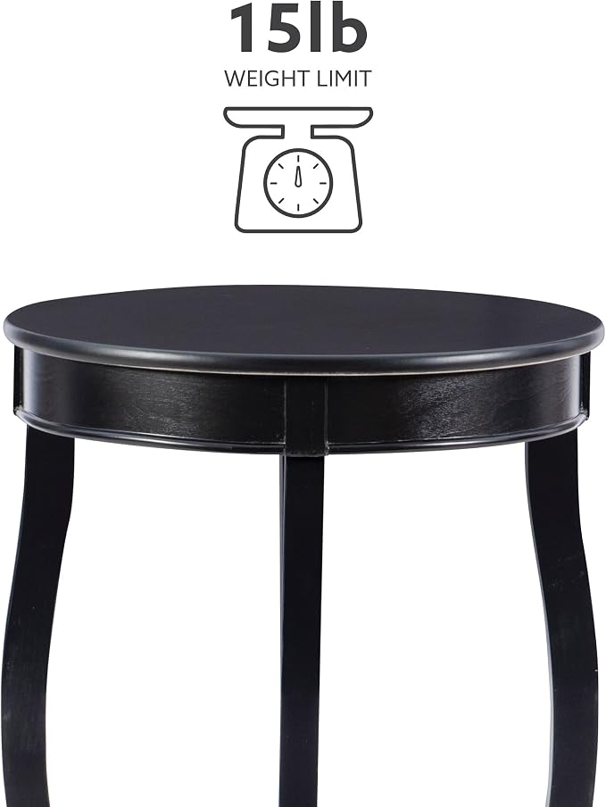 Powell Furniture Round Table with Shelf, Black