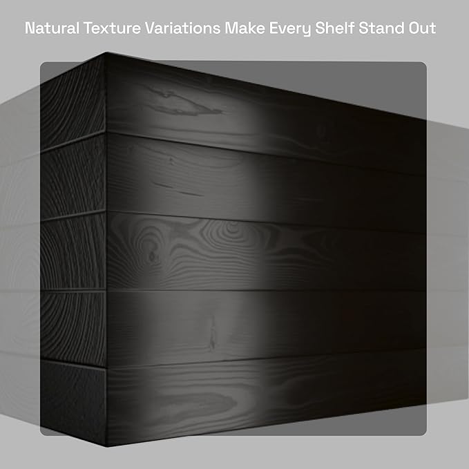 BAOBAB WORKSHOP Wood Floating Shelves for Wall 36 Inches Long - Heavy Duty Wall Shelf for Bedroom, Solid Wooden Bathroom Shelves Large 36 Inch Kitchen Farmhouse - Black Shelf, 36W × 6.7D, Set of 2