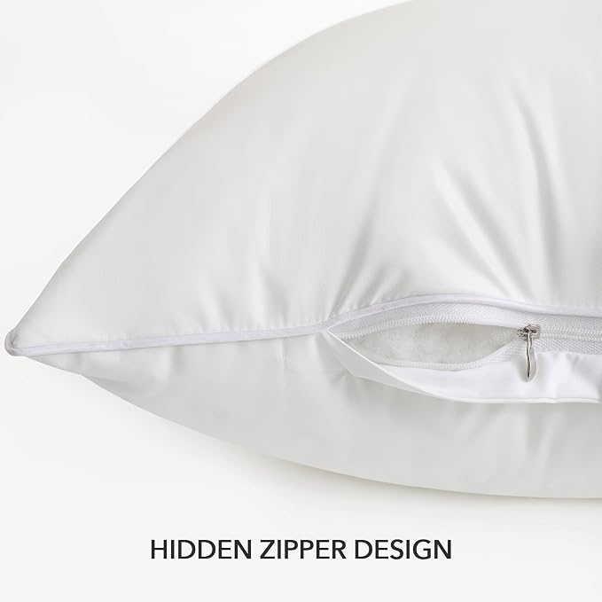 Oubonun 20x20 Outdoor Pillow Inserts (Pack of 4) - Square Waterproof Throw Pillow - Decorative Throw Pillows Insert for Couch Sofa Bed Patio Furniture - White Pillows