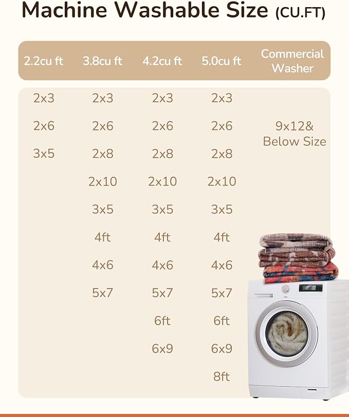 BESTSWEETIE Area Rug 3x5 Machine Washable Non-Slip Low Pile Print Pattern Western Rug for Living Room Bedroom Entryway Tribal Series Cream/Camel