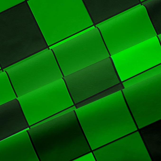 Castle Fairy Neon Green Block Window Curtain | Pixelated Grid Patchwork Blackout Window Treatment for Girls Bedroom Decor,Miners Video Games Curtains Modern Living Room Top 2 Panels,42Wx84L