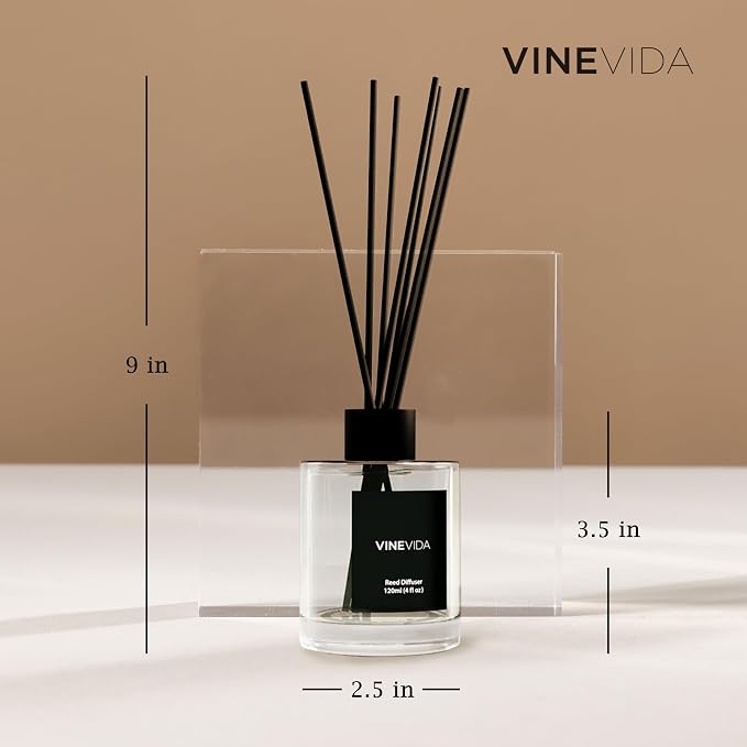 VINEVIDA Prime Reed Diffuser for Home & Bathroom | Long-Lasting Scent Sticks Set | Oil Stick Diffuser | Bathroom Scent - Room Fragrance No. 1002 - Inspired by: Black and Velvet