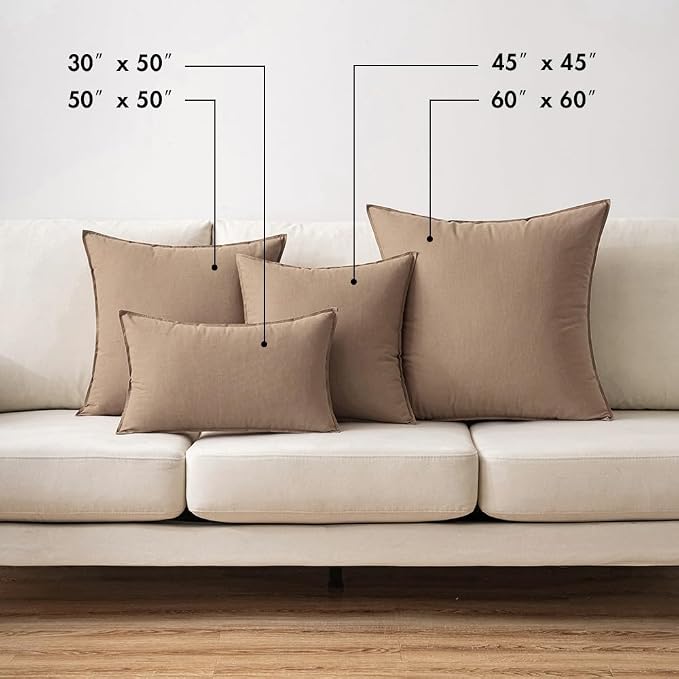 MIULEE Pack of 2 Decorative Linen Pillow Covers 12x20 Inch Coco Brown | Boho Farmhouse Modern Soft Accent Lumbar Throw Pillows Neutral Cushion Covers for Sofa Couch Bed Living Room Home Decor