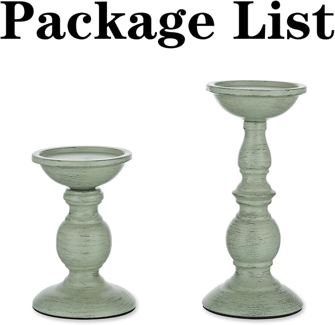 Sziqiqi Retro Iron Candle Holder Vintage Pillar Candles Holders for Table Centerpiece Wedding Birthday Candlelight Dinner Decorative Light Home Décor 2pcs