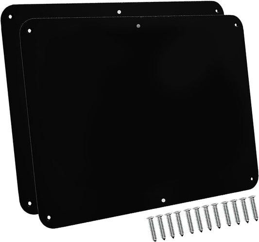 17.5inchX11.5inch Large Stainless Steel Plate for Magnets, 3M Adhesive Back, Mounting Screws, Ideal for Magnetic Shelf, Spice Holders, Colorful Magnets as a Gift. Mount Anywhere! (Black, 2 Pack)