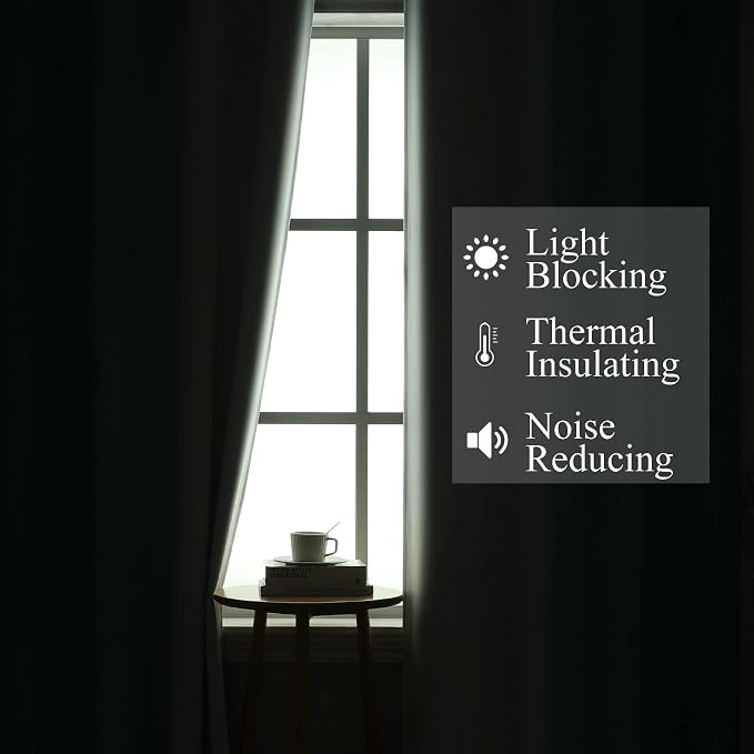 Estelar Textiler Teal and Greyish White Blackout Curtains 54 Inch Length, Light Blocking Gradient Grommet Drapes for Living Room, Thermal Insulated Ombre Curtains for Bathroom,52Wx54L,2 Panels