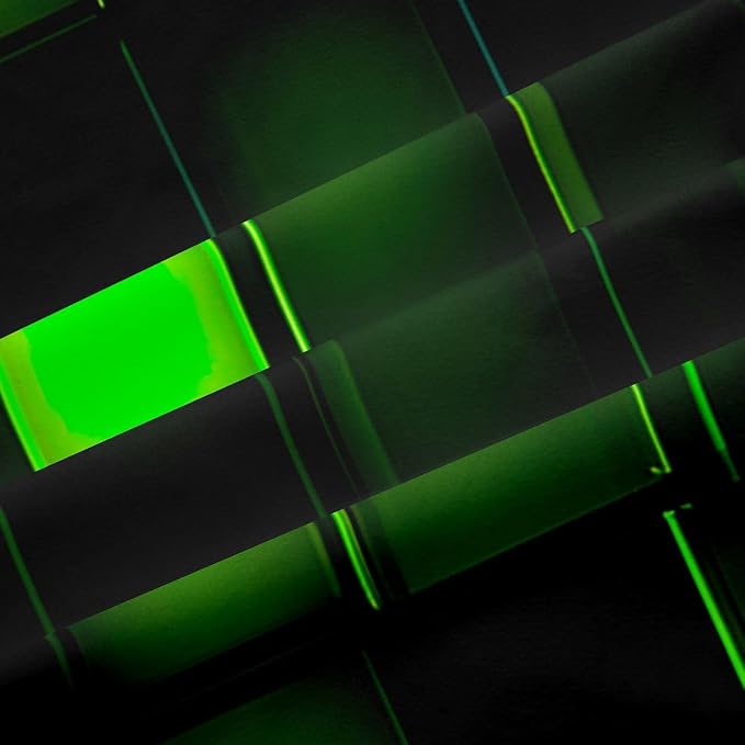 Castle Fairy Dark Green Block Window Curtain | Geometric Honeycomb Blackout Curtain for Men Bedroom Decor,Video Games Curtains Modern Cool 3D Living Room Top 2 Panels,52Wx63L