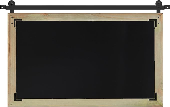 COGOOD Farmhouse Barn Door Mirror - 41 x 26 Rustic Wood Framed Wall Mirror for Bathroom, Living Room, Entryway Wall Decor (Burlywood)