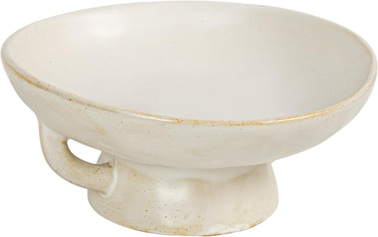 Creative Co-Op Stoneware Bowl w Reactive Glaze, White