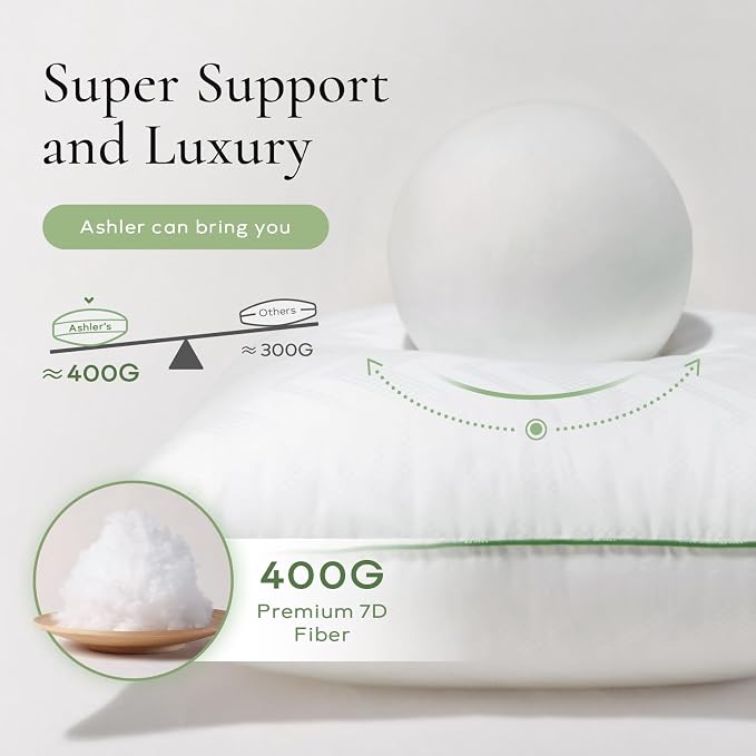 Ashler 14x14 Pillows Insert (Set of 4) - Throw Pillow Inserts with 100% Cotton Cover - 14 Inch Square Interior Sofa Stuffer Pillow Inserts -Decorative White Couch Pillow