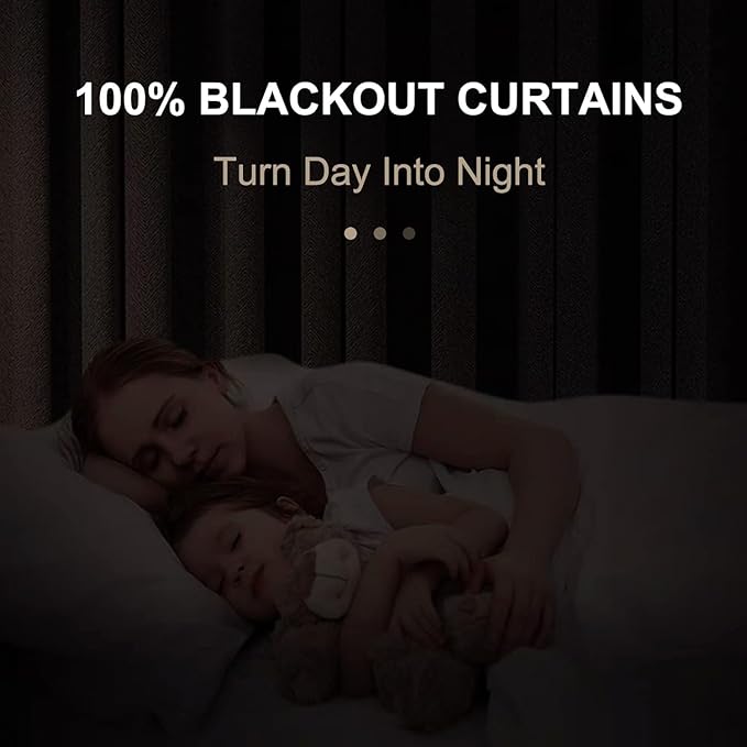 100% Blackout Shield Full Blackout Curtains for Bedroom 90 inch Length 2 Panels Set, Clip Rings/Rod Pocket Faux Linen Black Out Curtains for Living Room, Thermal Insulated, 50Wx90L, Blush Pink