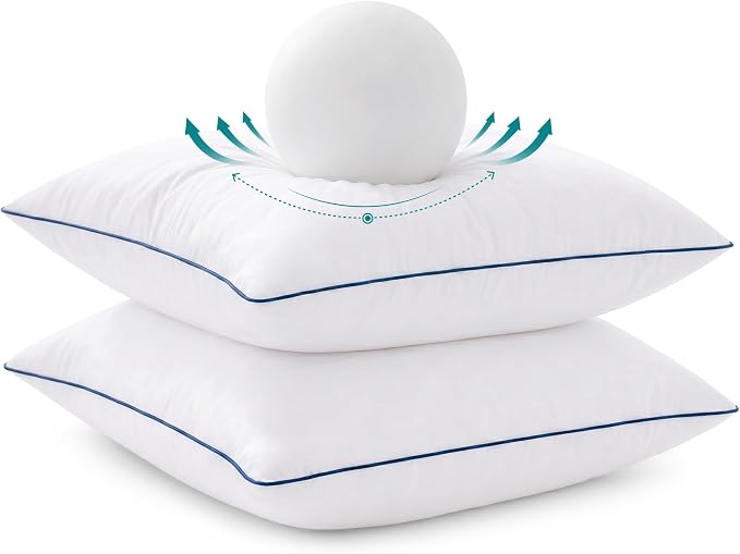 Oubonun 12 x 20 Throw Pillow Inserts – Durable & Structured, Soft Down Alternative Decorative Pillows with Piping Edge for Couch Sofa Bed, Machine Washable, White, Pack of 2
