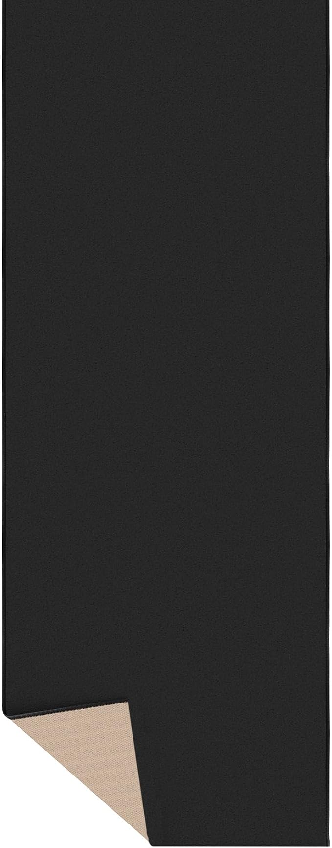 Ottomanson Hallway Runner Rug – Non-Slip Low Pile Carpet Runner for Entryway, Stain Resistant & Easy to Clean, Solid Black, 1'10.5" x 14'