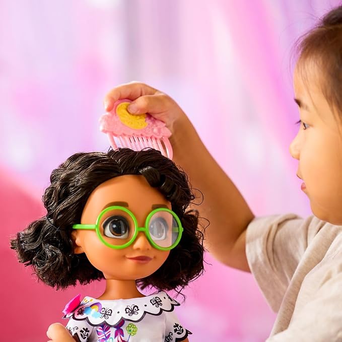 Disney Store Official Mirabel Once Upon a Story Doll - Disney Princess Toys Featuring Reflective Eyes with 3D Pupil and Iris, Detailed Costume, Hair Comb & Shoes - Comes in Display Box - 16 Inches