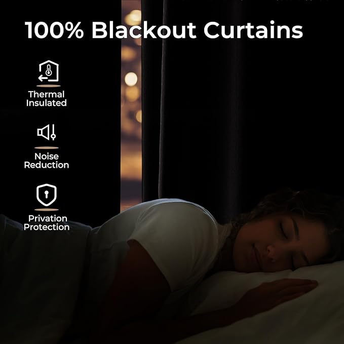 CAPALOCA Pinch Pleated Blackout Curtains 102 Inches Long, Linen Blend, 100% Blackout Drapes with 20 Hooks, Ideal for Bedroom and Living Room, 40" W x 102" L (Pack of 2), Burlywood Birch