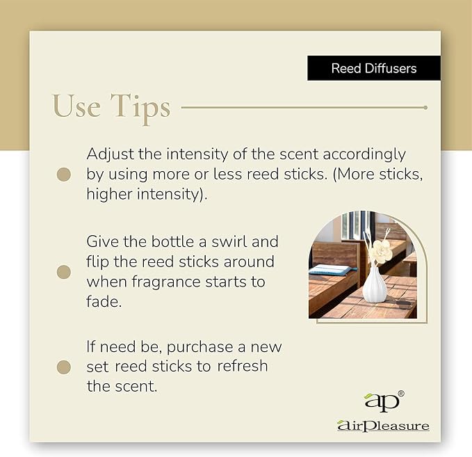 Reed Diffuser Set, Home Fragrance & Decorative Diffuser, Dried Flower Aromatherapy Oil Set, Oil Diffuser Sticks, Ceramic Bottle 5.07 oz(150ml) /1 Pack (Aqua Lily)