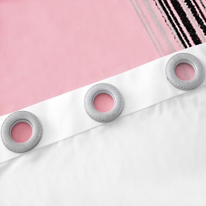 jejeloiu Pink and Black Curtains for Bedroom Living Room (2 Panels, 42 x 84 Inch) Modern Art Blackout Curtains for Kids Adults Messy Rust Darkening Drapes Gradient Stryle Window Treatments