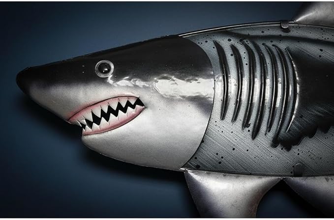 LIFFY Metal Shark Wall Decor, 36 Inch Large Fish Wall Art with Glass Accents, Hanging Ocean Theme Artworks Sculpture Decorations for Indoor Outdoor, Unique Nature Gift for Sharks Lover